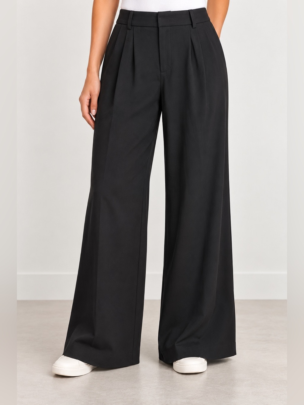 Abercrombie & Fitch A&F Sloane Tailored Wide Leg Pant Black Waist 26